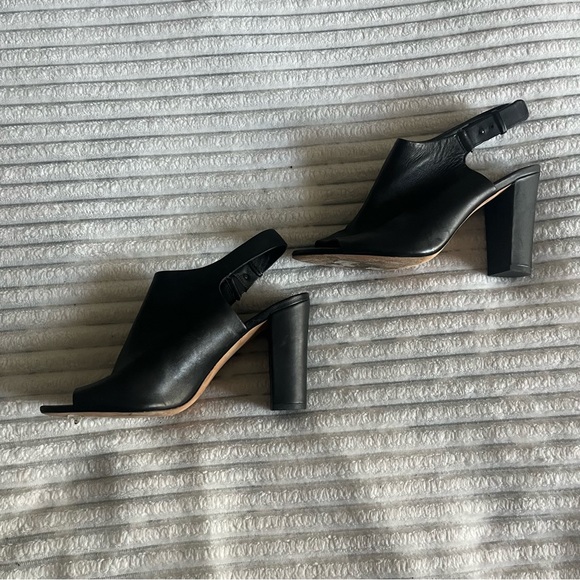 Vince Black Leather Bootie Heels - Picture 4 of 8